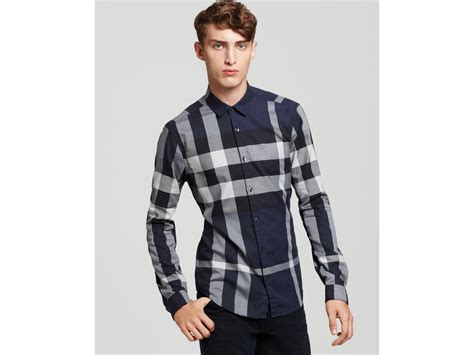 men's burberry brit check button down|burberry button up men's cheap.